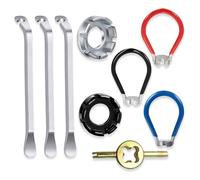 XFSRG 9 Piezas Llave Radios Bicicleta Herramientas de Ajuste de Rayos Desmontador de Neumáticos para Ciclismo Tensión Ruedas Reparación(#2)