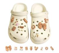 XFSRG Accesorios Crocs Para Decoración De Zapatos Pines Para Crocs PVC Charms Adorables Accesorios Para Adultos Y Niños(Marrón)