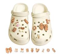 XFSRG Accesorios Crocs Para Decoración De Zapatos Pines Para Crocs PVC Charms Adorables Accesorios Para Adultos Y Niños(Marrón)