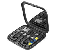 XFSRG Adaptador Viaje Universal 6 en 1 Compatible con USB a Tipo C y Micro USB Cable Tipo C Pin SIM Espejo Soporte para Smartphone