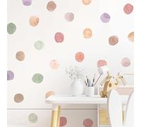 XFSRG Adesivos Paredes Decoración Acuarela Círculos Coloridos Vinilo Pared Dormitorio Pegatinas Pared Modernas para Sala de Estar Dormitorio Oficina Guardería(Colorido)