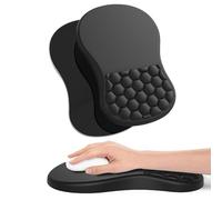 XFSRG Alfombrilla Ratón Ergonómica con Soporte para Muñeca Antideslizante Almohadilla Ratón para Oficina y Gaming (Negro)
