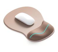 XFSRG Alfombrilla Ratón Ergonómica con Soporte para Muñeca de Gel Diseño Elegante para Oficina y Gaming Alfombrilla Escritorio Antideslizante para Uso Diario (Marrón)