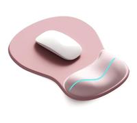XFSRG Alfombrilla Ratón Ergonómica con Soporte para Muñeca de Gel Diseño Elegante para Oficina y Gaming Alfombrilla Escritorio Antideslizante para Uso Diario (Rosa)