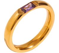 XFSRG Anillo de Oro con Piedra Roja Rectangular Joyería Elegante para Mujer Anillo de Boda o Compromiso Anillo de Moda para Mujeres Accesorio de Alta Calidad