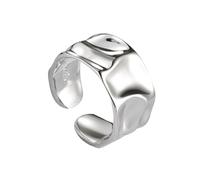 XFSRG Anillos de Oro para Mujer Ajustables con Diseño Moderno y Elegante Anillos de Boda de Oro para Todas las Ocasiones (Plata)