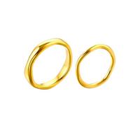 XFSRG Anillos de Oro para Mujer Diseño Elegante y Moderno Anillo de Oro para Bodas y Fiestas Joyería Fina para Toda Ocasión (9)