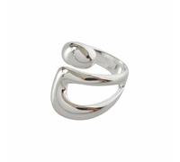 XFSRG Anillos Mujer y Hombre - Anillo Abierto Ajustable con Forma Geométrica Irregular Joya Statement Apta para Uso Diario (Plateado)