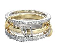 XFSRG Anillos para Mujer Anillos Apilable con Circonita Cúbica Anillos de Compromiso Promesa Regalo Aniversario Joyería para Mujeres Hombre