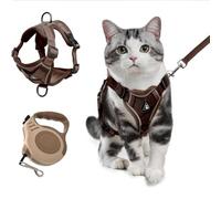 XFSRG Arnés Antiescape para Gatitos Y Cachorros como Chaleco Transpirable De Malla con Tiras Reflectantes para Aventuras Al Aire Libre (Marrón S)