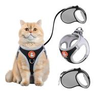 XFSRG Arnes para Gatos con Correa Chaleco Gato Correa Gatos Antiescape Chaleco Ajustable para Paseo Exterior Arnes Gato Ajustable Reflectante con Cuerda Extensible Talla M