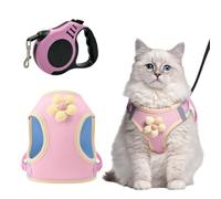 XFSRG Arnés para Perro Pequeño con Correa Ajustable Transpirable Malla Suave Chaleco Pechera para Mascotas Accesorios para Perros Paseo Entrenamiento Seguridad Control (Rosa, XS)