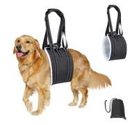 XFSRG Arnes Perro Discapacitado Ajustable Soporte Restaurar Febilidad en la Pierna Trasera para Perros Mayores Heridos y Discapacitados(Negro/M)