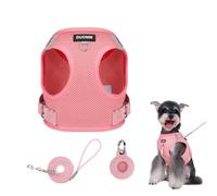 XFSRG Arnés Perro Pequeño Rosa Chaleco Transpirable Ajustable con Correa y Etiqueta para Mascotas (Rosa, XL)