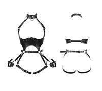 XFSRG Arneses Sexuales Punk de PU Correas de Pecho Cuero Ropa Interior Gótica Ajustable para Fiesta Halloween