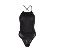 XFSRG Body para Mujer Sexy Bodysuit sin Mangas de Cuello Cuadrado Stretch Bodies Vestir Negro Mujer Elegante Mono Leotardo Top Fiesta (L)
