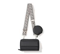 XFSRG Bolso Bandolera Mujer Piel PU Bolso para Movil Correa Ancha Ajustable Bolsos Bandolera para Mujer Damas Compras, Viaje y Trabajo con Monedero Pequeño（Negro）