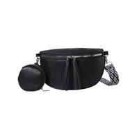 XFSRG Bolso Bandolera Mujer Riñonera Hombre Cuero Shoulder Bag Bolsa Bandolera Moda Mujer Bolso con Monedero Desmontable Bolsa y Correa Ancha Ajustable Bolsitos Para Moviles(Negro)