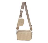XFSRG Bolso Bandolera Mujer Tejido Playa Bolso Rafia Pequeño con Monedero Verano Casual Elegante Crossbody Bag para Viaje Compras Vacaciones