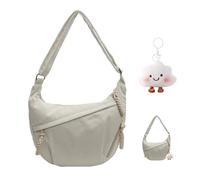 XFSRG Bolso Bandolera Para Mujer Bolso Media Luna Crossbody Casual Ligero Bolsa con Correa de Hombro Ajustable para Viaje Compras Escuela Oficina（Beige）