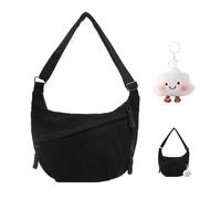 XFSRG Bolso Bandolera Para Mujer Bolso Media Luna Crossbody Casual Ligero Bolsa con Correa de Hombro Ajustable para Viaje Compras Escuela Oficina（Negro）