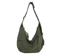 XFSRG Bolso Bandolera Para Mujer Bolso Riñonera de Media Luna Bag Riñonera con Correa Ajustable Compartimentos Grandes para Viaje Compras Escuela Oficina（Verde）
