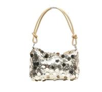 XFSRG Bolso de hombro con lentejuelas complemento elegante para mujer, ideal para fiestas, bodas, cenas formales,móvil, monedero y maquillaje (Oro)