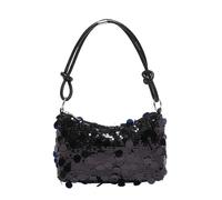 XFSRG Bolso de hombro con lentejuelas complemento elegante para mujer, ideal para fiestas, bodas, cenas formales,móvil, monedero y maquillaje (Negro)