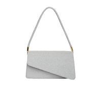 XFSRG Bolso De Mano De Mujer Elegante De Poliéster Con Brillo Para Fiesta Y Eventos Especiales (Plateado)