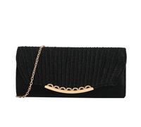 XFSRG Bolso Mujer Brillante Elegante Clutch Monedero del Banquete con Cadena Desmontable para Fiestas Boda Vacaciones(Negro)