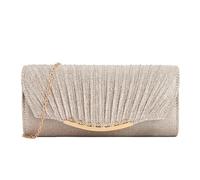 XFSRG Bolso Mujer Brillante Elegante Clutch Monedero del Banquete con Cadena Desmontable para Fiestas Boda Vacaciones(Champán)