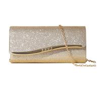 XFSRG Bolso Mujer de Purpurina Noche Elegante Clutch con Cadena Desmontable para Fiest Boda Banquete Vacaciones(Oro)