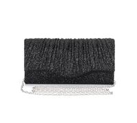XFSRG Bolso Mujer Elegante Brillante Moda Fiesta de Noche Clutch Bolsos con Cadena Desmontable para Fiesta Boda Banquete(Negro
