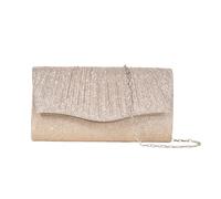 XFSRG Bolso Mujer Purpurina Clutch Elegante Bolsos de Noche con Cadena Desmontable para Fiesta Boda Banquete Vacaciones(Oro)
