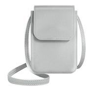 XFSRG Bolso para Movil Mujer Messenger Casual Cuero PU Bolso para Movil con Correa Ajustable Mini Bandolera con Tres Compartimentos(Gris)