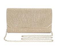 XFSRG Bolsos de Mujer Elegantes Bolso de Mano de Noche Plisado 22×14×4,5 cm para Uso Diario y Ocasiones Especiales (Oro)