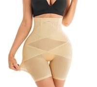 XFSRG Braga Faja Reductora Mujer Pantalón Moldeador sin Costuras Vientre Plano Adelgazante Invisible Abdomen Control Cintura Alta Antirozaduras Efecto Modelador(Beige M)