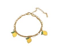XFSRG Brazalete de Encantos de Frutas para Mujer 18k Brazalete Joyería Moderna para Niñas Mujer
