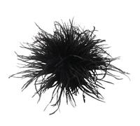 XFSRG Broche de plumas de avestruz mullido para novia boda broche mujer accesorio para fiesta carnaval alfiler diseño elegante broches ropa bisuteria decoración vestido complemento adorno (Negro)
