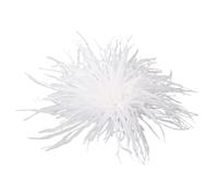 XFSRG Broche de plumas de avestruz mullido para novia boda broche mujer accesorio para fiesta carnaval alfiler diseño elegante broches ropa bisuteria decoración vestido complemento adorno (Blanco)