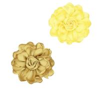 XFSRG Broches Para Ropa Mujer Flor Grande Elegante Broche Dorado Para Vestidos De Fiesta Moda Impresionante Accesorio (CúRcuma + Amarillo)