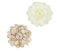 XFSRG Broches Para Ropa Mujer Flor Grande Elegante Broche Dorado Para Vestidos De Fiesta Moda Impresionante Accesorio (Caqui + Blanco Crema)