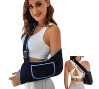 XFSRG Cabestrillo Hombro Con Bolsa Ajustable Transpirable Inmovilizador De Hombro Con Correa Para Soporte Del Brazo Ideal Para Restablecimiento y Uso Diario(Azul Negro, L)