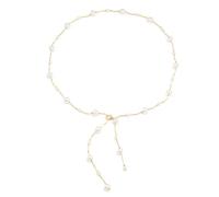 XFSRG Cadena de Cintura Mujer Perla Ajustable Body Chain Elegante Cinturon Joyas Cuerpo Accesorios Ropa Apto para Playas Cenas Bodas (Dorado)