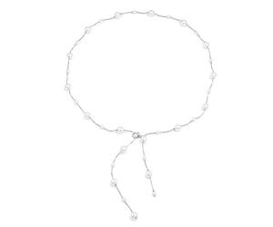 XFSRG Cadena de Cintura Mujer Perla Ajustable Body Chain Elegante Cinturon Joyas Cuerpo Accesorios Ropa Apto para Playas Cenas Bodas (Plata)