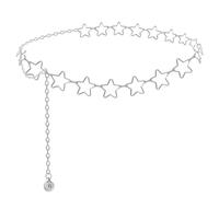XFSRG Cadena de Cintura para Mujer con Estrellas Cadena de la Cintura Ajustable Cadenas de Cuerpo Modernas para Fiesta y Uso Diario (Plata)