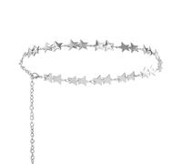 XFSRG Cadena de Cintura para Mujer con Estrellas Cadena de la Cintura Ajustable Cadenas de Cuerpo Modernas para Fiesta y Uso Diario (Plata,Estrella doble)
