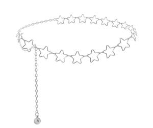 XFSRG Cadena de Cintura para Mujer con Estrellas Cadena de la Cintura Ajustable Cadenas de Cuerpo Modernas para Fiesta y Uso Diario (Plata)