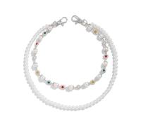 XFSRG Cadena de Pantalón con Perlas y Detalles de Colores para Hombre Versátil Cadena para Pantalones de Estilo Moderno (Plateado A)