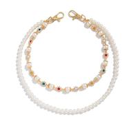 XFSRG Cadena de Pantalón con Perlas y Detalles de Colores para Hombre Versátil Cadena para Pantalones de Estilo Moderno (Oro A)